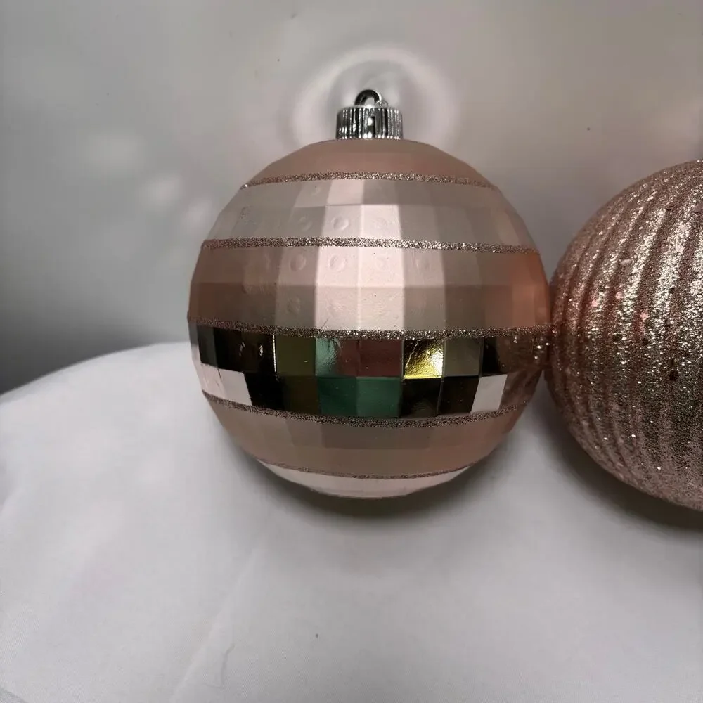 Large 6” Christmas Ball Ornaments - Two